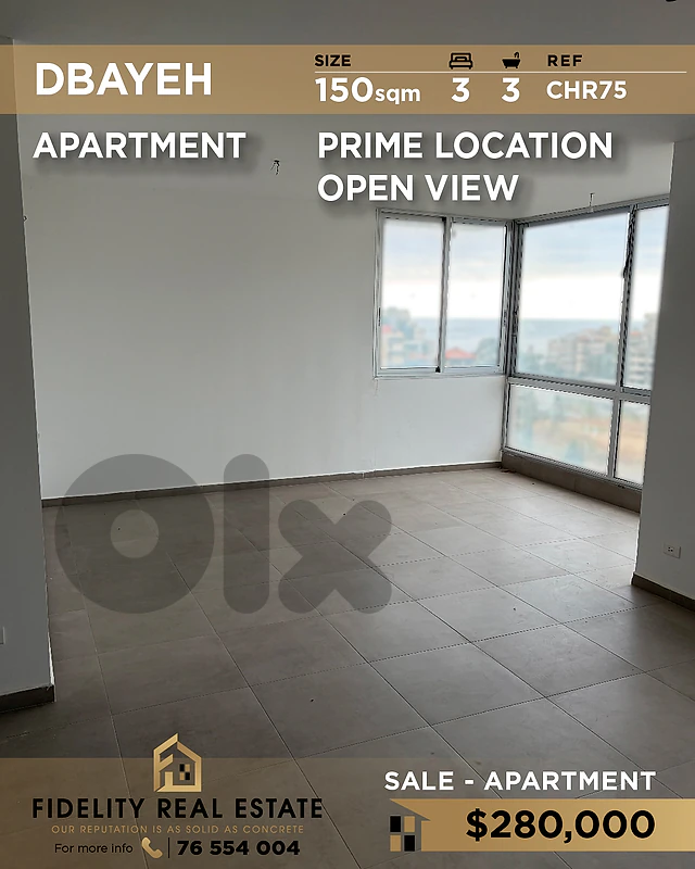 Apartment for sale in Dbayeh CHR75 شقة للبيع في ضبية Apartment for sale in Dbayeh CHR75 شقة للبيع في ضبية