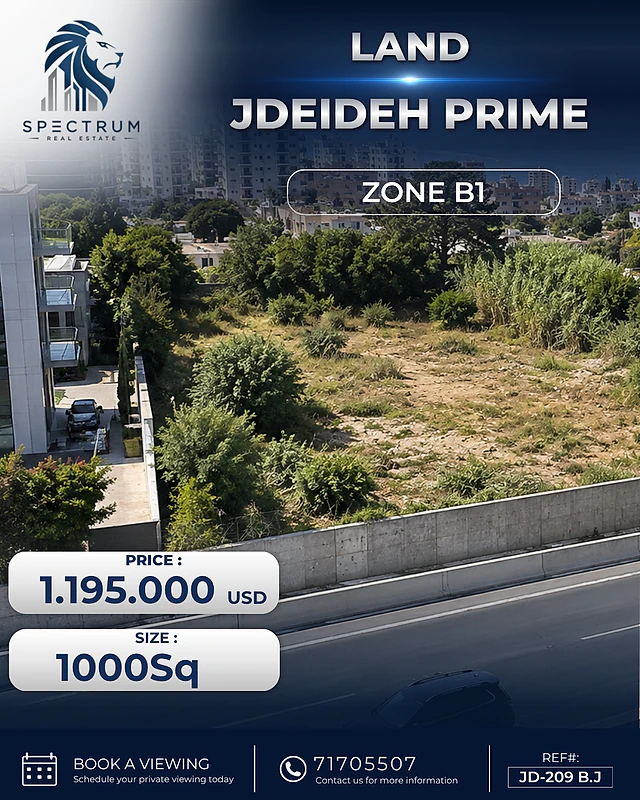 LAND | JDEIDEH PRIME | ZONE B1 | 1200$/Sq, (JD-209) B.J
