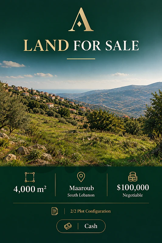 Land for Sale – 4,000 m²