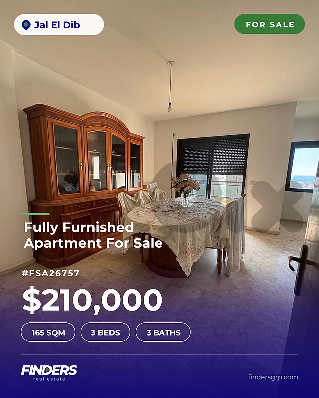 Apartment for sale in Jal El Dib! شقة للبيع في جل الديب!