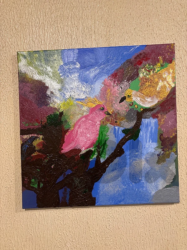 wonderful acryclic birds surrealistic canvas paitning