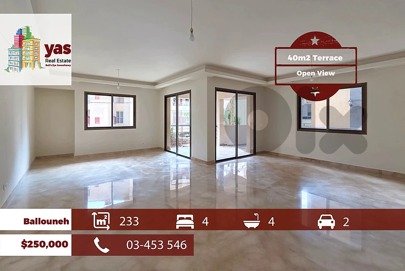 Ballouneh 233m2 | 40m2 Terrace | New | Open View | Unique | TO Ballouneh 233m2 | 40m2 Terrace | New | Open View | Unique | TO