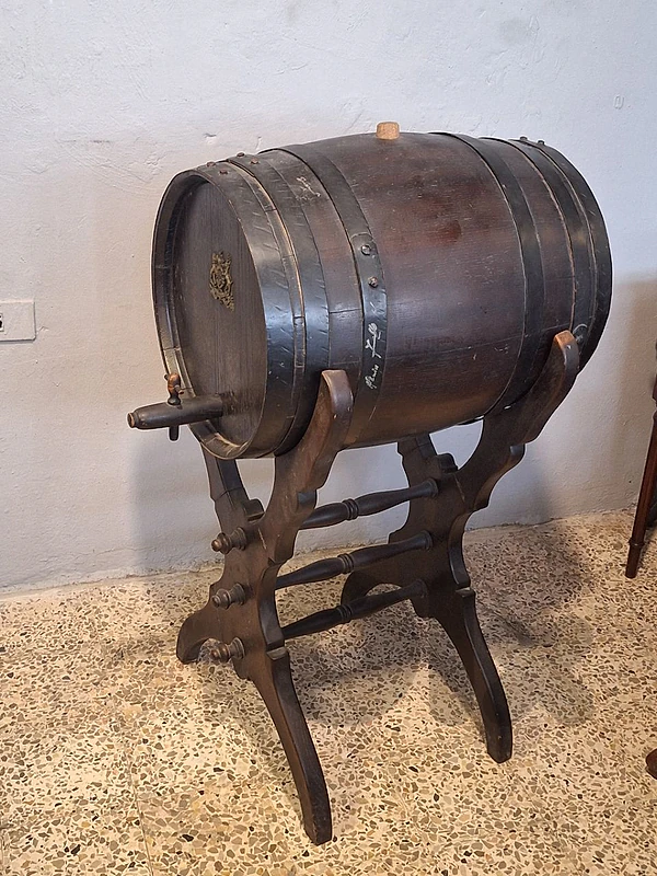 antique barrel with stand