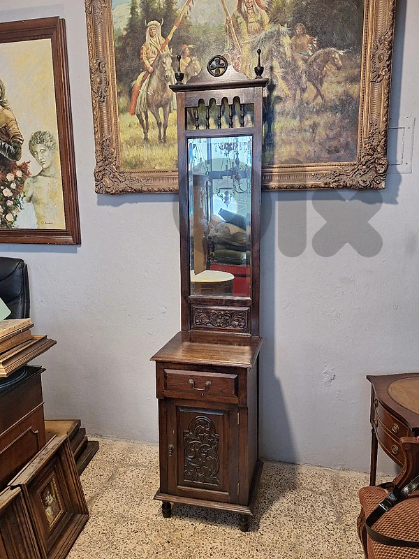 console mirror with stand solid wood
