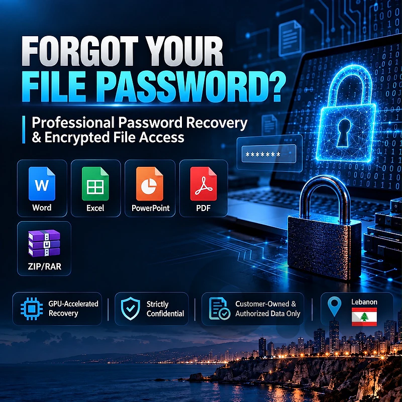 Professional Password Recovery & Encrypted File Access – Lebanon