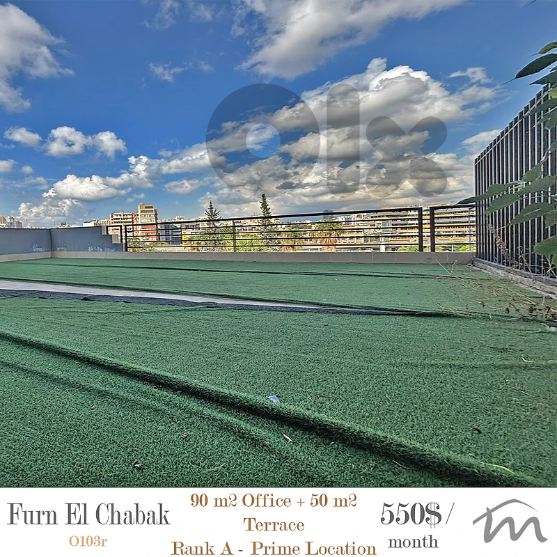 Furn El Chebbak | 90m² Office/Clinic + 50m² Terrace | Rank A Location
