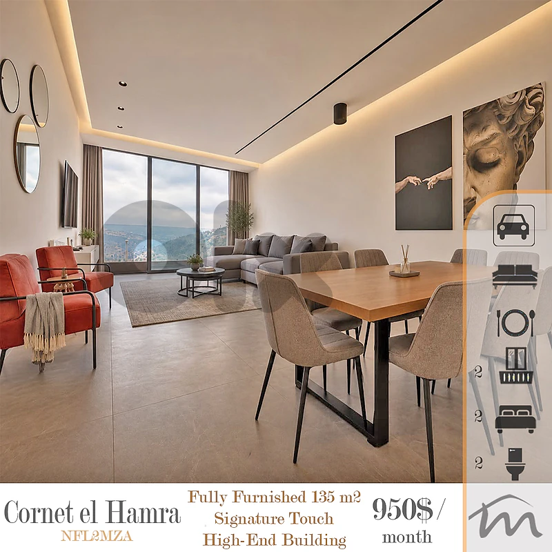 Cornet el Hamra | Class A Building | Signature Touch | Furnished 135m²