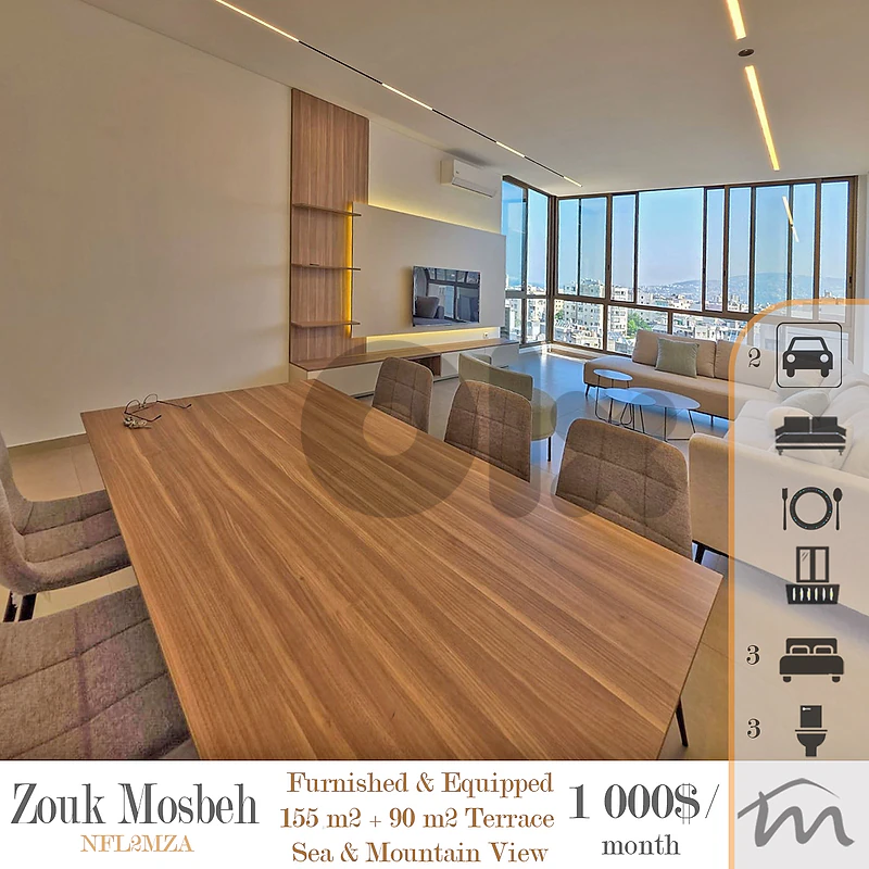 Zouk Mosbeh | Signature Touch | Furnished 155m² + 90m² Terrace | View