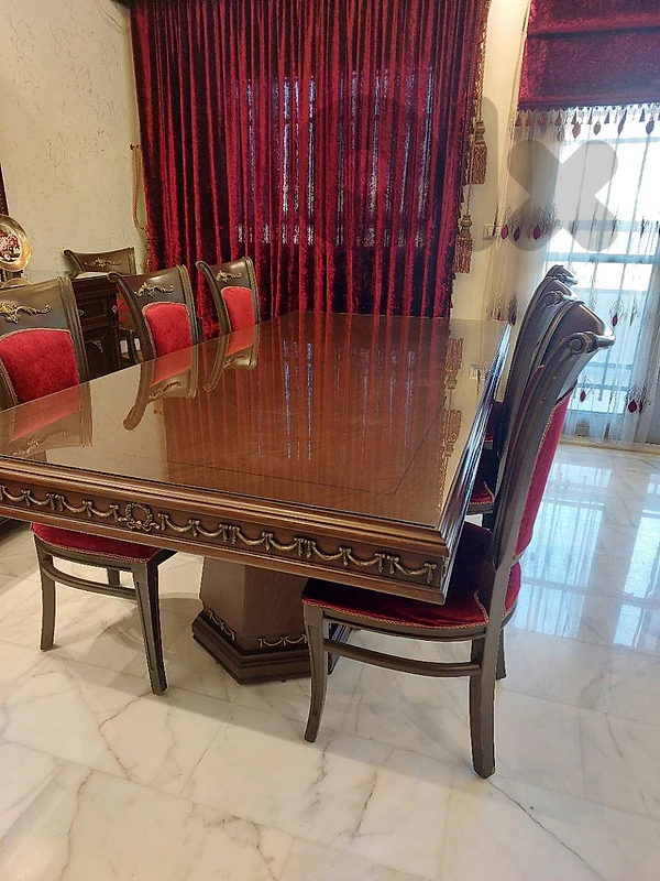 Luxury Classic Dining Set – Table + 8 Chairs + Buffet + Vitrine