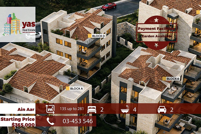 Ain Aar 135m2 up to 281m2 | Garden Available | Pyt Facilities | RMK