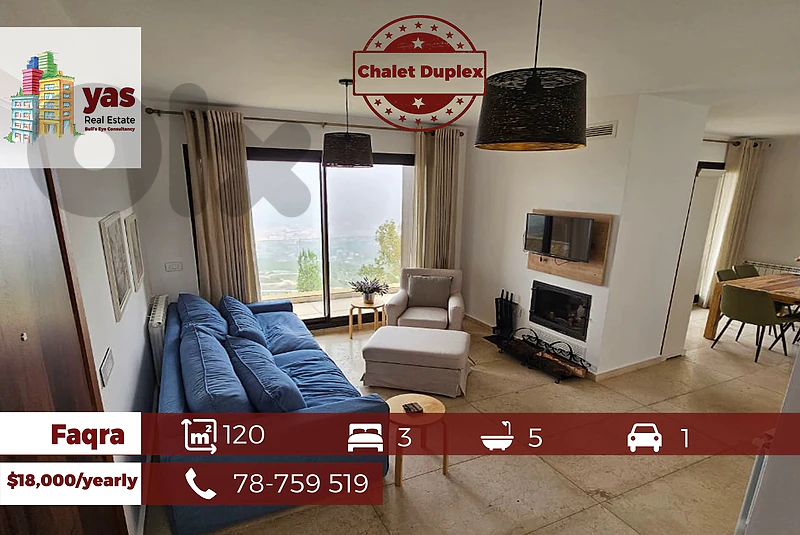 Faqra 120m2 | Duplex Chalet | Rent | Furnished | Mountain View | TYT |