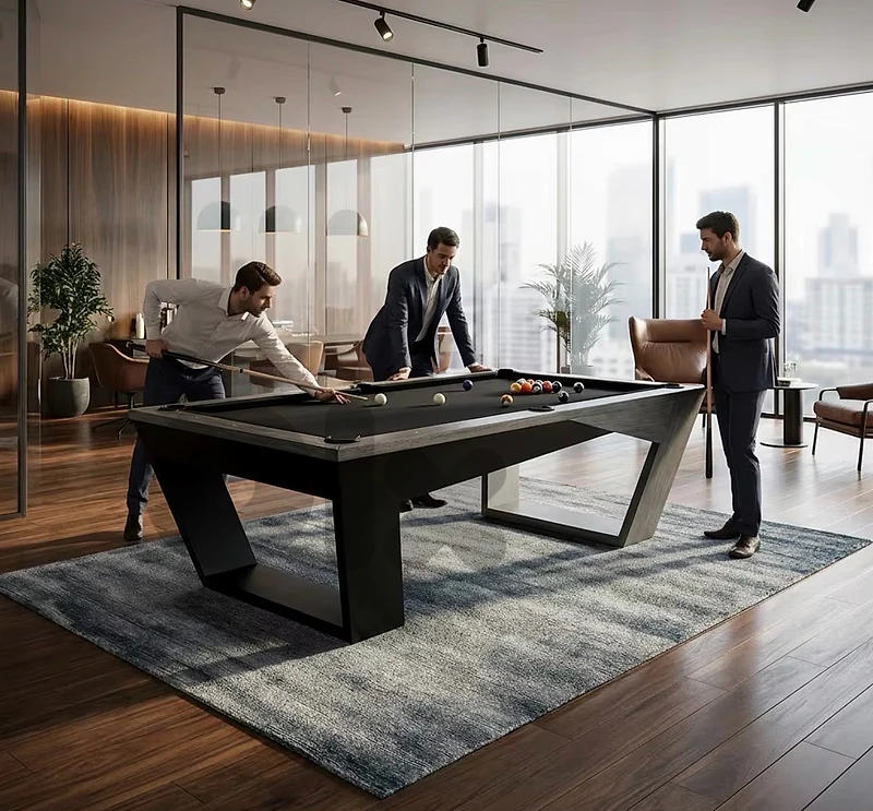 8 FT Modern Luxury Pool Billiard Table Black