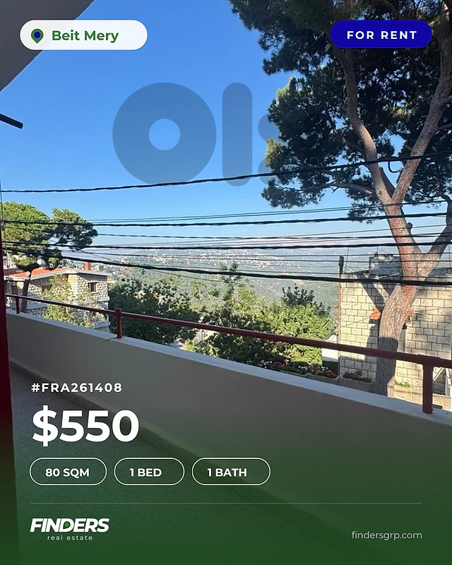 Apartment for rent in Beit Mery! شقة للإيجار في بيت مري!