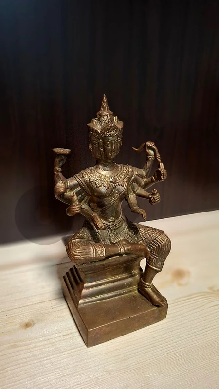 Rare Thai Four-Faced Brahma (Phra Phrom) Bronze Statue