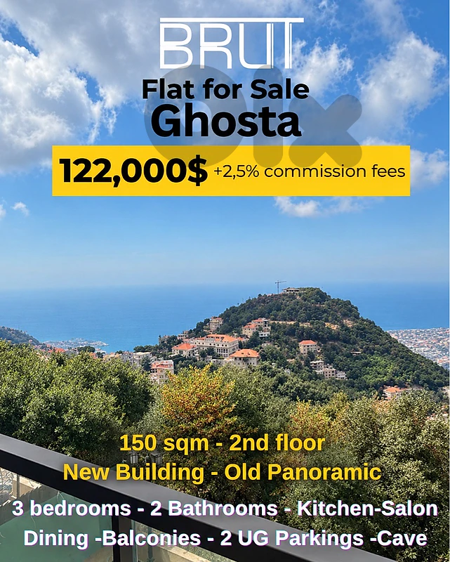 Amazing 150 sqm Brand mew aprtment for sale in Ghosta Keserwan