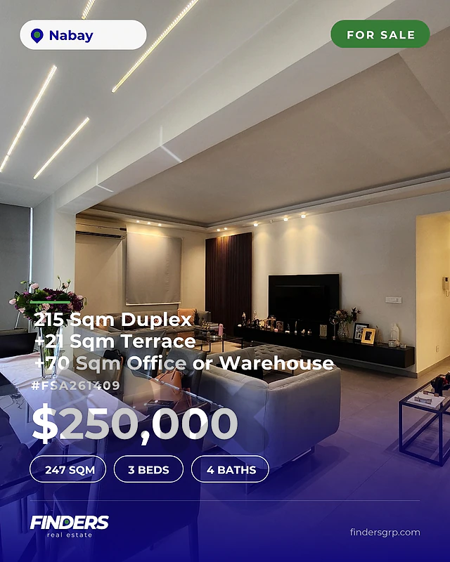 Duplex for sale in Nabay!دوبلكس للبيع في نابيه!