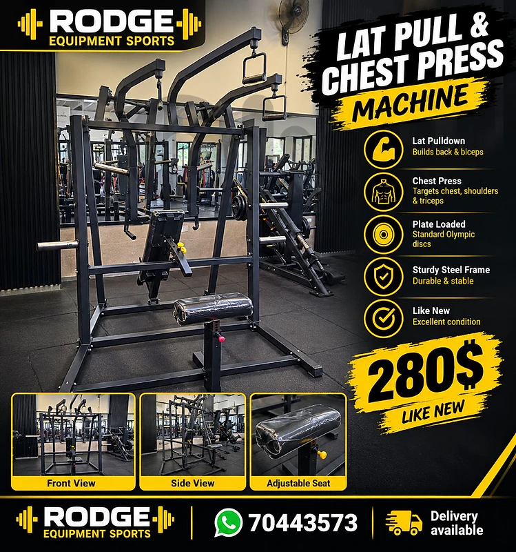 Lat pull and chest press machine like new