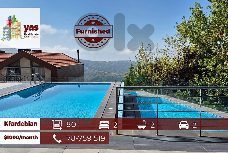 Kfardebian 80m2 | Duplex Chalet | Furnished | Open View | Rent | JO |
