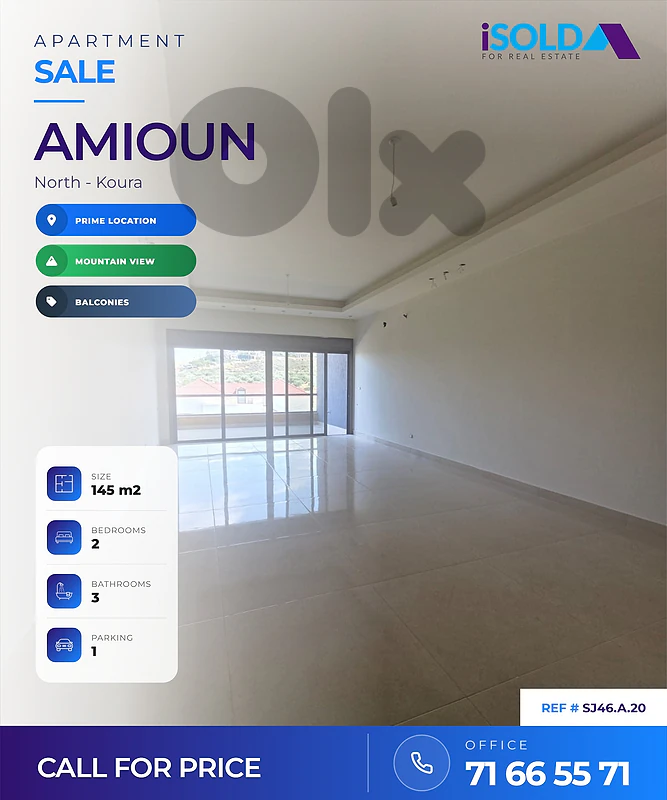Apartment + Mountain&SeaView 4Sale in Amioun-شقة للبيع في اميون