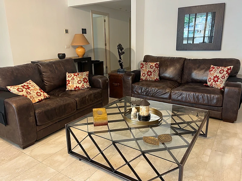 Quality Brown Leather Sofa Set – 2 Large Couches from THE One - Dubai