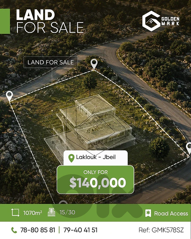 GMB578SZ - Land For Sale In Laklouk - أرض للبيع في اللقلوق GMB578SZ - Land For Sale In Laklouk - أرض للبيع في اللقلوق