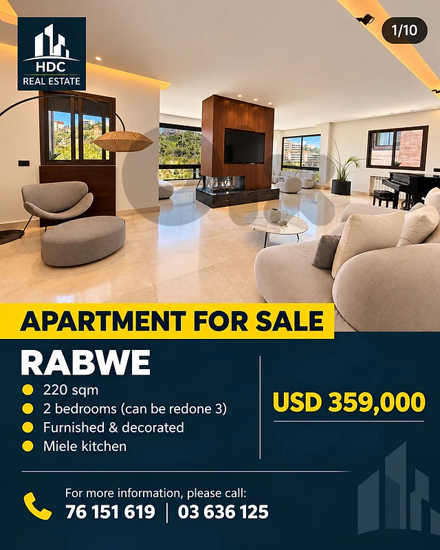 Rabwe High end / Fully Furnished / 220 sqm Open View