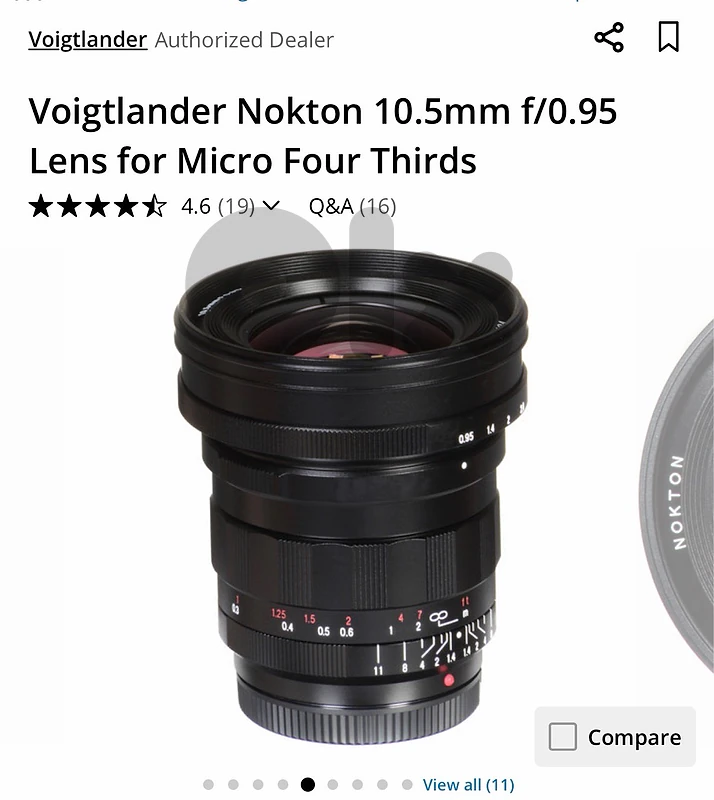 lenses for gopro and MFT voightlander 10.5 and 42.5 t0.95!