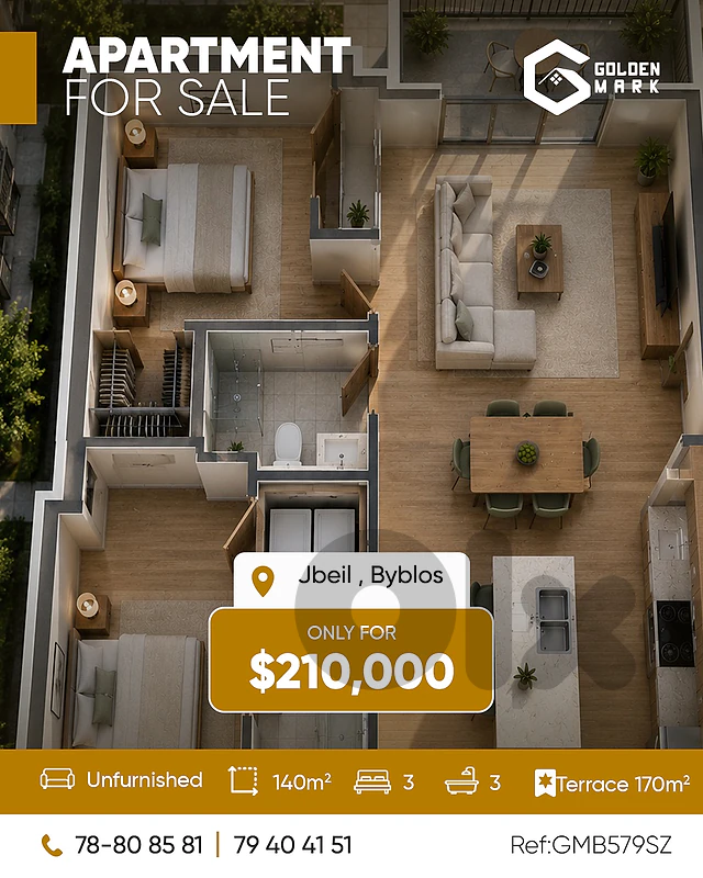 GMB579SZ - Apartment For Sale In Jbeil  - شقة للبيع في جبيل