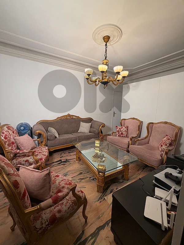 صالون ٥ قطع  خشب زين + طاولة وسط