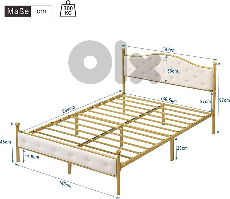Veleda vintage gold and white double bed Veleda vintage gold and white double bed