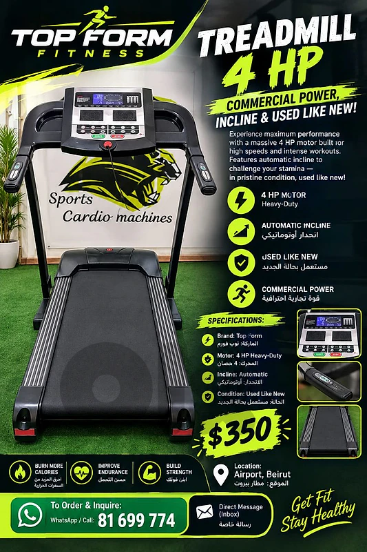 4.0HP motor power treadmill  sports machines with automatic incline
