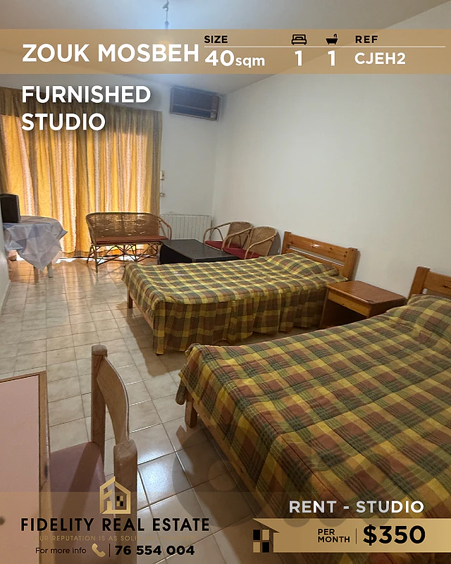 Studio for rent in Zouk Mosbeh CJEH2 استوديو للإيجار في زوق مصبح