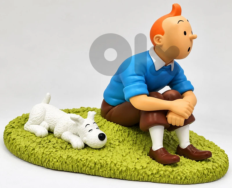 Tintin Sitting in the Grass with milou – Moulinsart 47001 – No. 0546