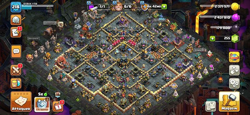 clash of clans acc from th 6 -> 17