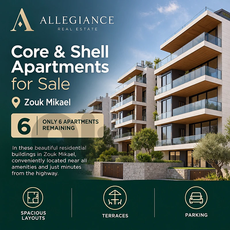 Core & Shell Apartments for Sale – Zouk Mikael