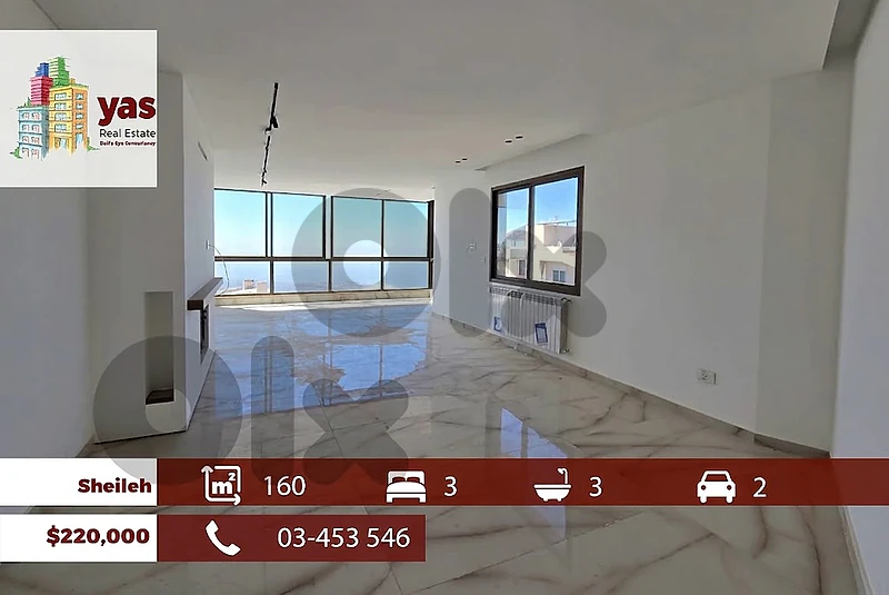 Sheileh 160m2 | Brand New | Panoramic VIew | Prime Location | TO