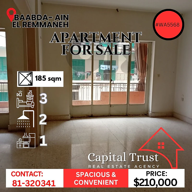Apartment For Sale In Ain El Remmaneh شقة للبيع في عين الرمانة