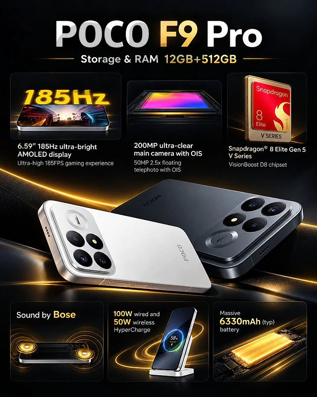 POCO F9 Pro 12GB/512GB – Flagship Killer – Snapdragon 8 Elite Gen 5