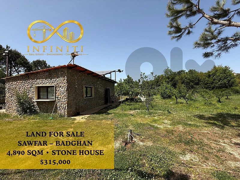 Land for Sale in Sawfar, Badghan – Aley | 4,890 SQM with House