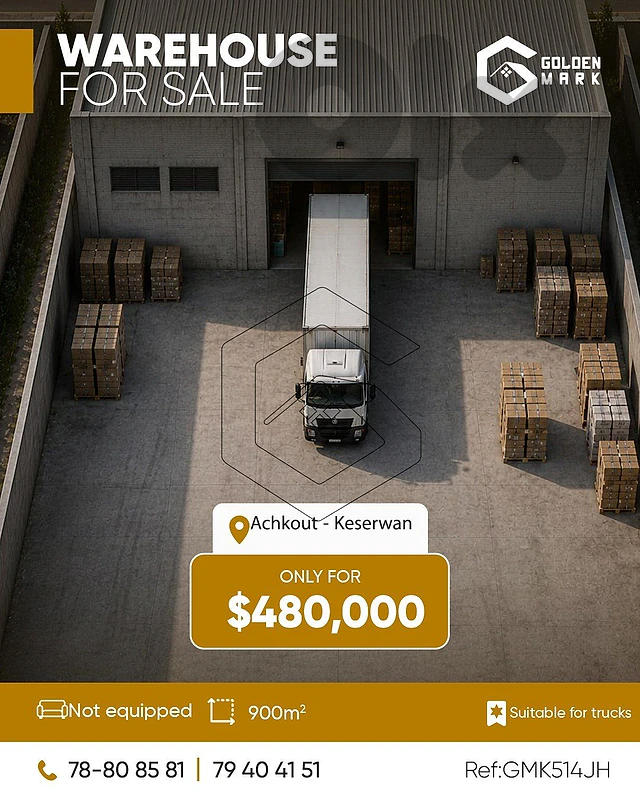 GMK514JH - Warehouse For Sale in Achkout - مستودع للبيع في عشقوت GMK514JH - Warehouse For Sale in Achkout - مستودع للبيع في عشقوت