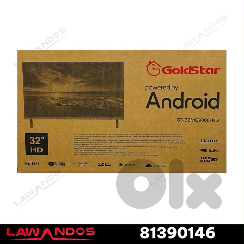 Led 32” GOLDSTAR  smart  ANDROID مع كفالة