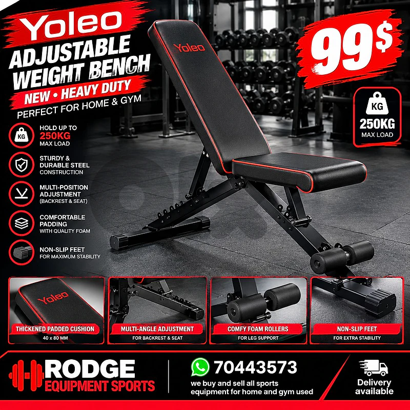 Yoleo bench new hold up to 250kg heavy duty