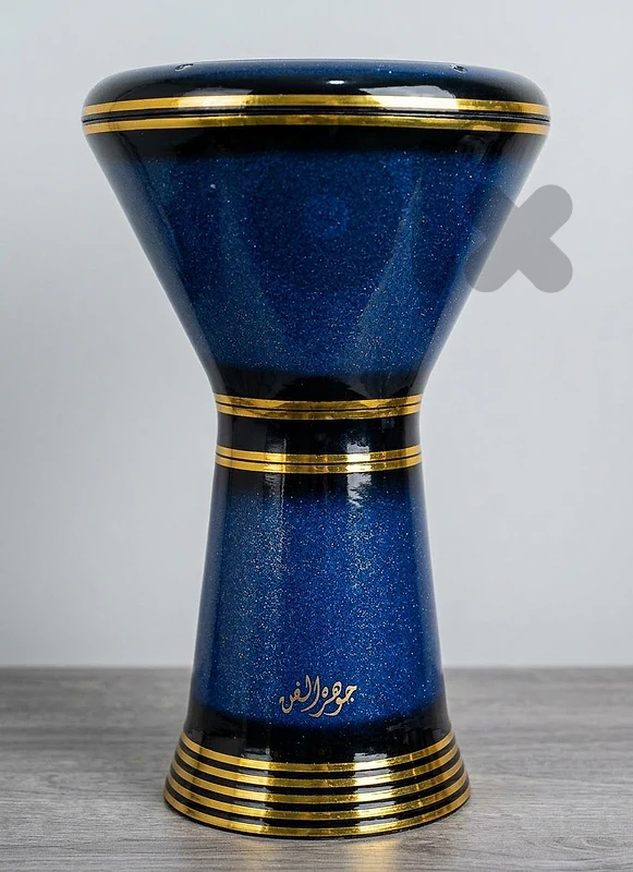 Gawharet El Fan Blue Sparkle Derbake / Darbuka (Metallic Blue & Gold)