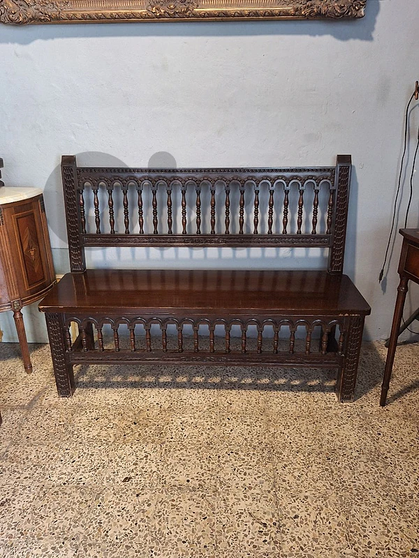 antique solid wood european bench