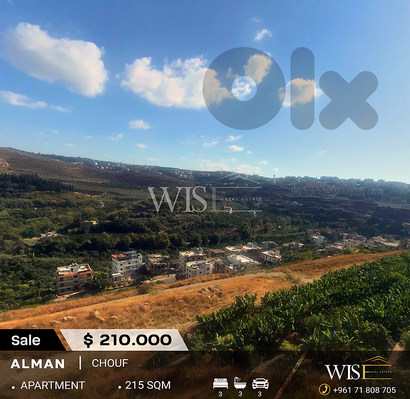 🏠 215 SQM Apartment for SALE in Alman – Chouf!