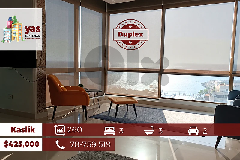 Kaslik 260m2 Duplex | Sea View | Decorated | Upgarded | TYT |