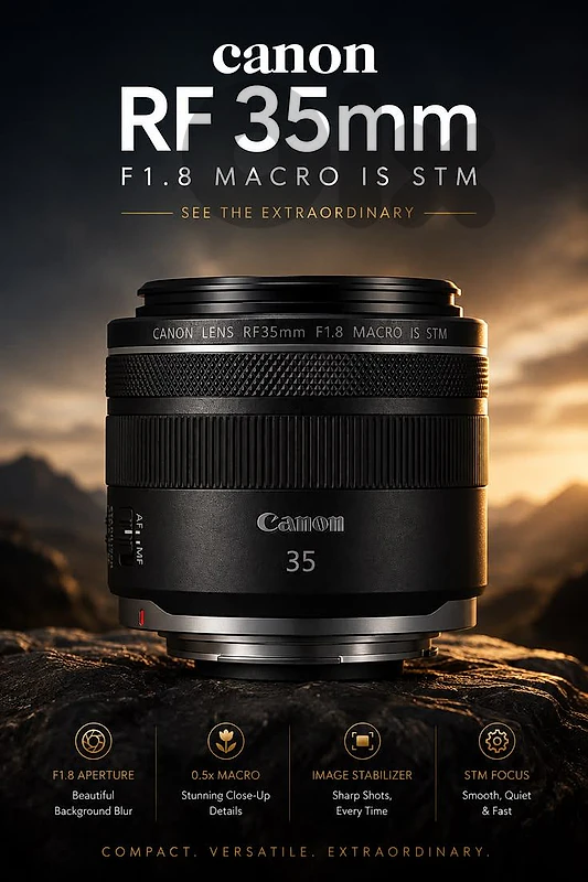 CANON RF 35  MM 1.8 like new
