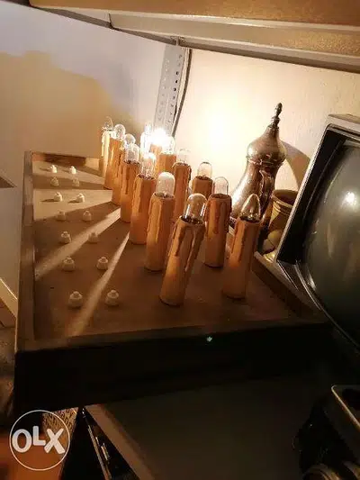 Wooden box with lights