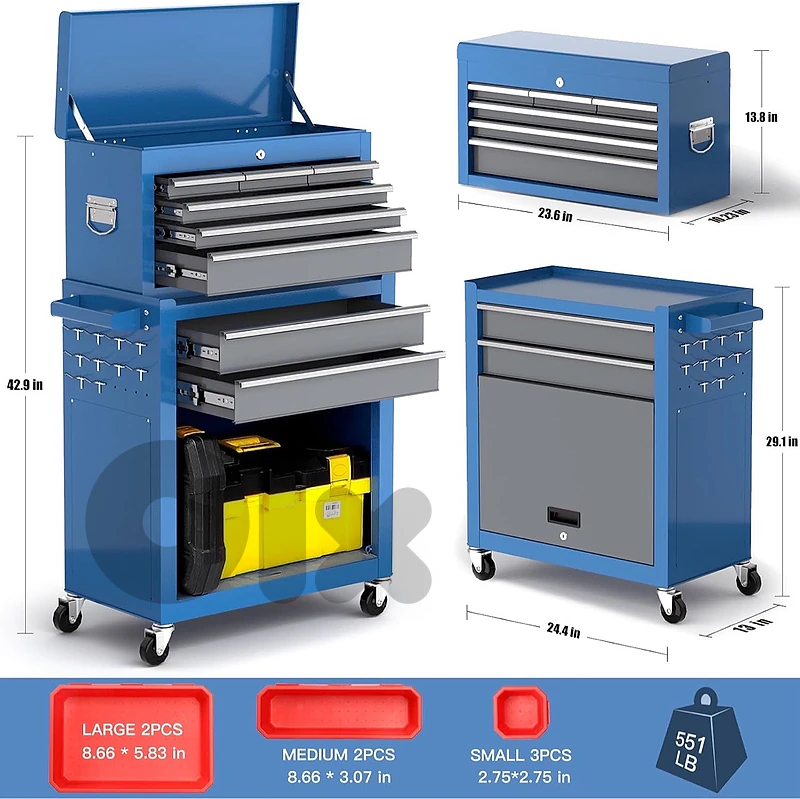 Rolling Tool Chest with Wheels,8-Drawer Large Tool