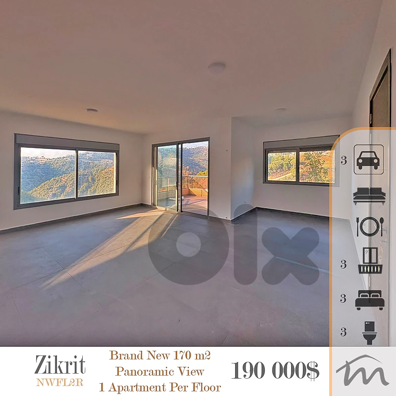 Zikrit | Brand New 3 Bedroom Apt | 1 Apart Per Floor | Huge Balcony